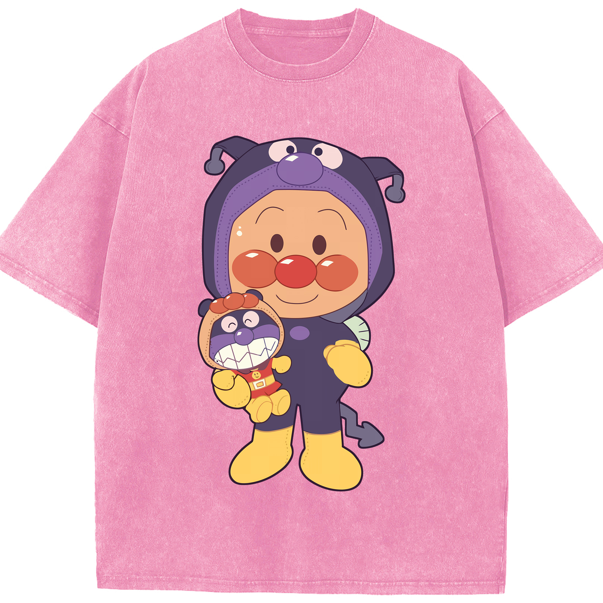 （画像用） アンパンマン Anpanman 綿100% ヴィンテージ風 半袖Tシャツ（フロントプリント）